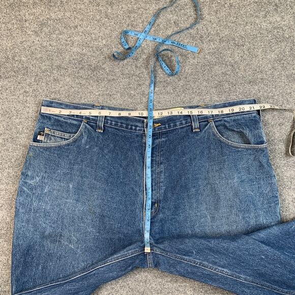 Vintage Carhartt FR Jeans Mens 44 Blue Fire Flame Resistant Utility Denim Work - Picture 4 of 12